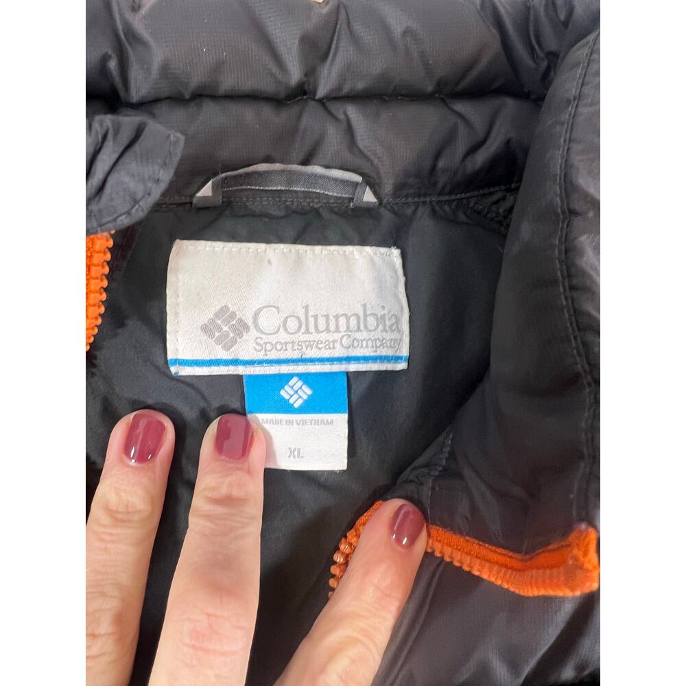 Mens Columbia Frost Fighter Puffer Jacket Black With Orange Accents Size XL - Picture 3 of 6